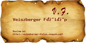 Veiszberger Fülöp névjegykártya